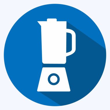 Simge Blender - Uzun Gölge Biçimi - Basit illüstrasyon, Düzenlenebilir vuruş, Tasarım şablonu vektörü, baskılar, posterler, reklamlar, duyurular, bilgi grafikleri vs..