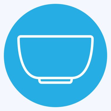 Simge Bowl - Mavi Gözler Biçimi - Basit illüstrasyon, Düzenlenebilir vuruş, Tasarım şablonu vektörü, baskılar, posterler, reklamlar, duyurular, bilgi grafikleri vs..