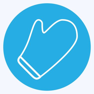 Simge fırın Mitt - Mavi Gözler Biçimi - Basit illüstrasyon, Düzenlenebilir vuruş, Tasarım şablonu vektörü, baskılar, posterler, reklamlar, duyurular, bilgi grafikleri vs..