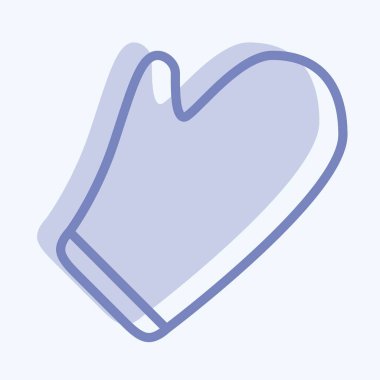 Simge fırın Mitt - İki Ton Biçimi - Basit illüstrasyon, Düzenlenebilir vuruş, Tasarım şablonu vektörü, baskılar, posterler, reklamlar, duyurular, bilgi grafikleri, vs..