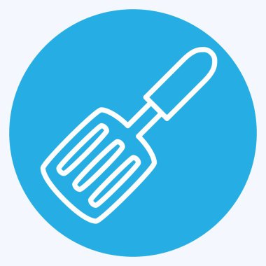 Simge Spatula - Mavi Gözler Biçimi - Basit illüstrasyon, Düzenlenebilir Felç, Tasarım şablonu vektörü, baskılar, posterler, reklamlar, duyurular, bilgi grafikleri vs..