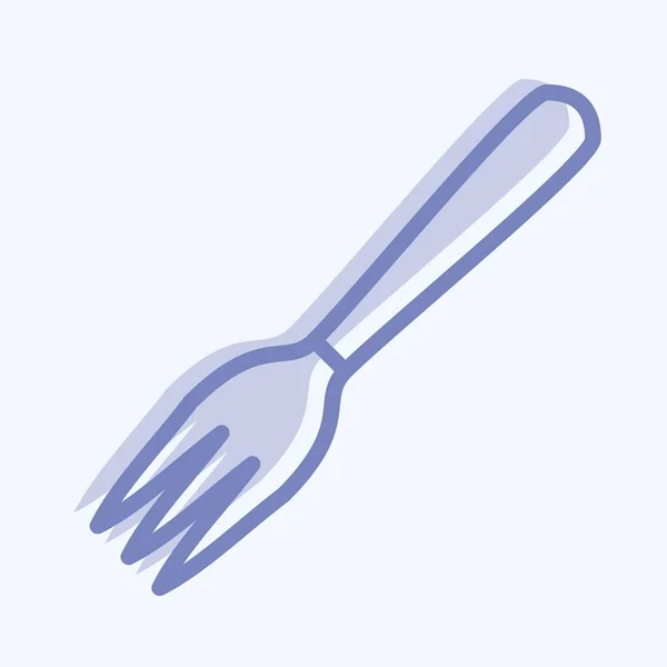 Icon Fork Two Tone Style Простая Иллюстрация Редактируемый Штрих Вектор — стоковый вектор