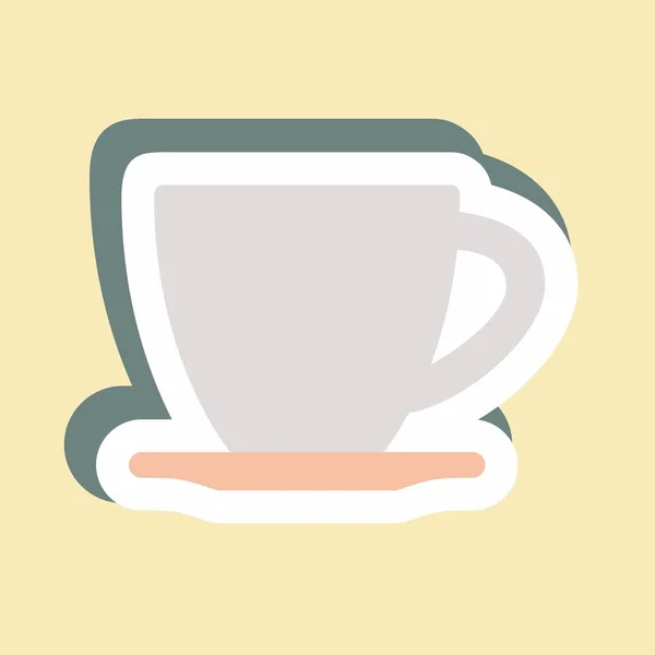 Sticker Cup Простая Иллюстрация Редактируемый Штрих Вектор Шаблона Дизайна Хорошо — стоковый вектор