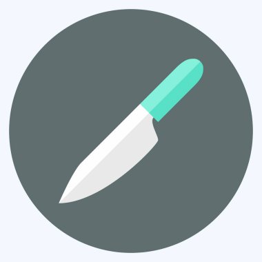 Simge Şef Bıçağı - Düz Biçim - Basit illüstrasyon, Düzenlenebilir vuruş, Tasarım şablonu vektörü, baskılar, posterler, reklamlar, duyurular, bilgi grafikleri, vs..