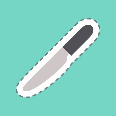 Çıkartma Bıçağı - Satır Kesimi - Basit illüstrasyon, Düzenlenebilir vuruş, Tasarım şablonu vektörü, baskılar, posterler, reklamlar, duyurular, bilgi grafikleri, vs..