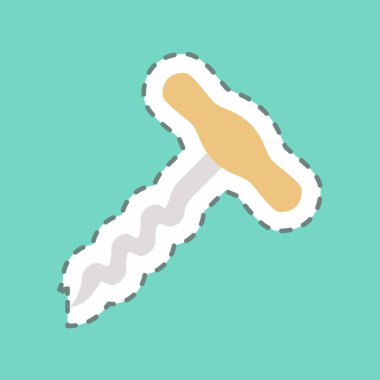 Çıkartma Tirbuşonu - Satır Kesimi - Basit illüstrasyon, düzenlenebilir felç, tasarım şablonu vektörü, baskılar, posterler, reklamlar, duyurular, bilgi grafikleri vs..