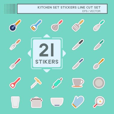 Çıkartma Ayarları- Satır Kesimi - Basit illüstrasyon, Düzenlenebilir vuruş, Tasarım şablonu vektörü, baskılar, posterler, reklamlar, duyurular, bilgi grafikleri vs..