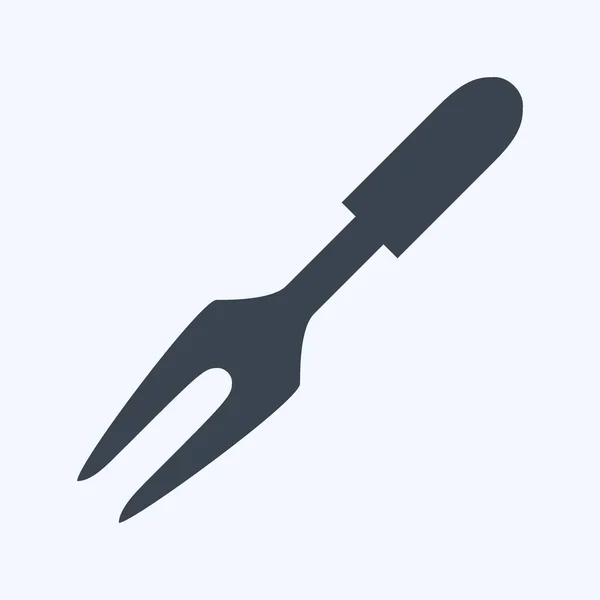 Icon Escultura Fork Estilo Glyph Ilustração Simples Curso Editável Vetor —  Vetores de Stock