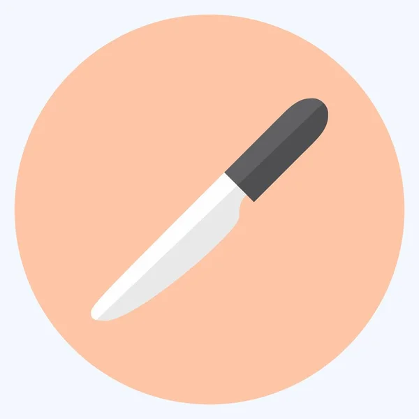Icon Carving Knife Flat Style Simple Illustration Editable Stroke Design — 스톡 벡터