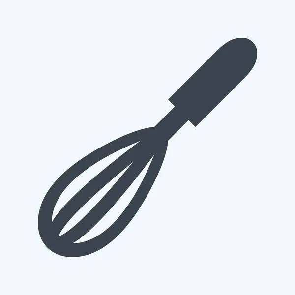 Icoon Whisk Glyph Style Eenvoudige Illustratie Bewerkbare Slag Design Template — Stockvector