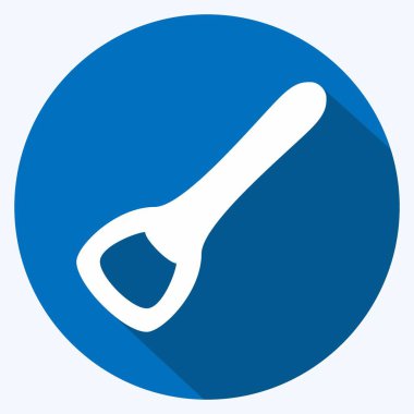 Simge Açıcı - Uzun Gölge Biçimi - Basit illüstrasyon, Düzenlenebilir vuruş, Tasarım şablonu vektörü, baskılar, posterler, reklamlar, duyurular, bilgi grafikleri, vs..