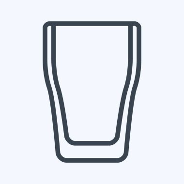 Simge Glass - Satır Biçimi - Basit illüstrasyon, Düzenlenebilir vuruş, Tasarım şablonu vektörü, baskılar, posterler, reklamlar, duyurular, bilgi grafikleri vs..