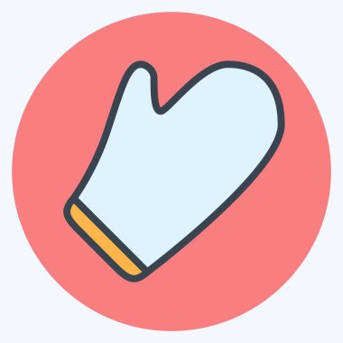 Simge fırın Mitt - Renk Eşleştirme Biçimi - Basit illüstrasyon, Düzenlenebilir vuruş, Tasarım şablonu vektörü, baskılar, posterler, reklamlar, duyurular, bilgi grafikleri, vs..