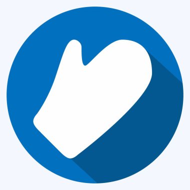 Simge fırın Mitt - Uzun Gölge Biçimi - Basit illüstrasyon, Düzenlenebilir vuruş, Tasarım şablonu vektörü, baskılar, posterler, reklamlar, duyurular, bilgi grafikleri vs..