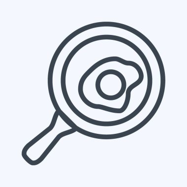 Simge Pan - Satır Biçimi - Basit illüstrasyon, Düzenlenebilir vuruş, Tasarım şablonu vektörü, Yazdırma, poster, reklam, duyurular, bilgi grafikleri vs..