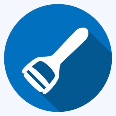 Simge Peeler - Uzun Gölge Biçimi - Basit illüstrasyon, Düzenlenebilir vuruş, Tasarım şablonu vektörü, baskılar, posterler, reklamlar, duyurular, bilgi grafikleri vs..