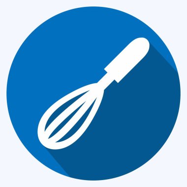 Simge çırpma - Uzun Gölge Biçimi - Basit illüstrasyon, Düzenlenebilir vuruş, Tasarım şablonu vektörü, baskılar, posterler, reklamlar, duyurular, bilgi grafikleri vs..