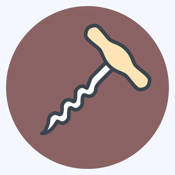 Icon Corkscrew Estilo Companheiro Cor Ilustração Simples Curso Editável Vetor —  Vetores de Stock