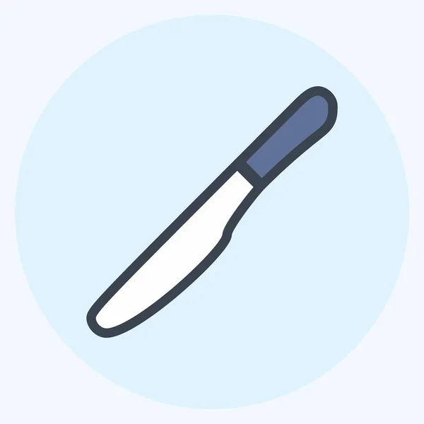 Icon Knife Color Mate Style Einfache Illustration Editierbarer Strich Design — Stockvektor