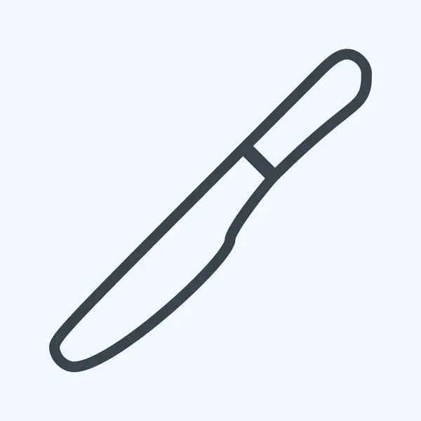 Ikon Knife Linje Style Enkel Illustration Redigerbar Stroke Design Mall — Stock vektor