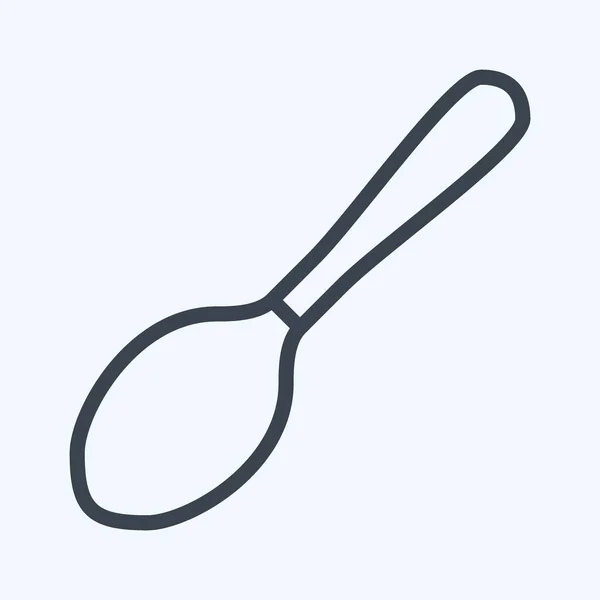 Icon Spoon Line Style Egyszerű Illusztráció Szerkeszthető Stroke Design Sablon — Stock Vector