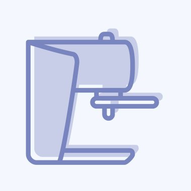 Simge Espresso Makinesi - İki Ton Biçimi - Basit illüstrasyon, Düzenlenebilir vuruş, Tasarım şablonu vektörü, baskılar, posterler, reklamlar, duyurular, bilgi grafikleri, vs..