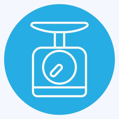 Simge Ölçek - Mavi Göz Biçimi - Basit illüstrasyon, Düzenlenebilir vuruş, Tasarım şablonu vektörü, baskılar, posterler, reklamlar, duyurular, bilgi grafikleri vs..