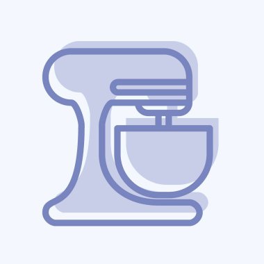 Simge Karıştırıcı - İki Ton Biçimi - Basit illüstrasyon, Düzenlenebilir vuruş, Tasarım şablonu vektörü, baskılar, posterler, reklamlar, duyurular, bilgi grafikleri vs..