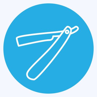 Simge Düz Ustura - Mavi Gözler Biçimi - Basit illüstrasyon, Düzenlenebilir vuruş, Tasarım şablonu vektörü, baskılar, posterler, reklamlar, duyurular, bilgi grafikleri vs..