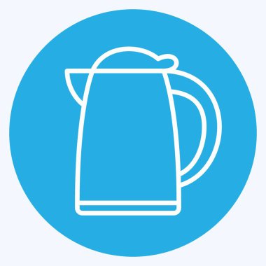 Simge Su Kaloriferi - Mavi Gözler Biçimi - Basit illüstrasyon, Düzenlenebilir vuruş, Tasarım şablonu vektörü, baskılar, posterler, reklamlar, duyurular, bilgi grafikleri vs..