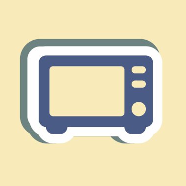 Etiket Mikrodalga - Basit illüstrasyon, Düzenlenebilir felç, Tasarım şablonu vektörü, baskılar, posterler, reklamlar, duyurular, bilgi grafikleri vs..