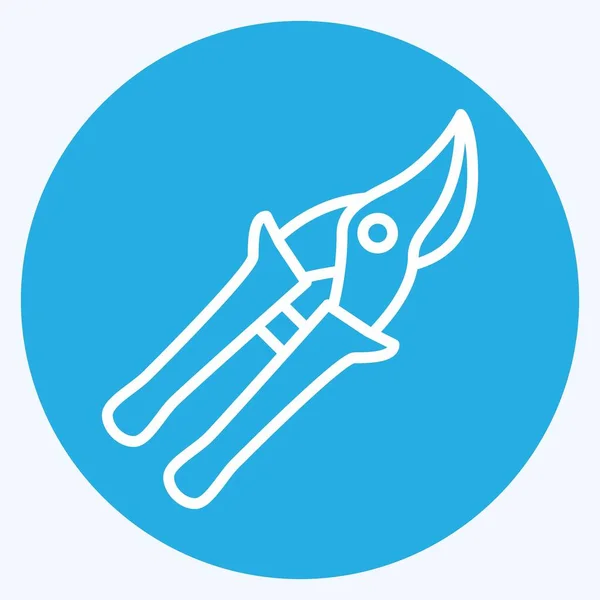 Icon Hand Pruners Blue Eyes Style Prosta Ilustracja Edytowalny Skok — Wektor stockowy