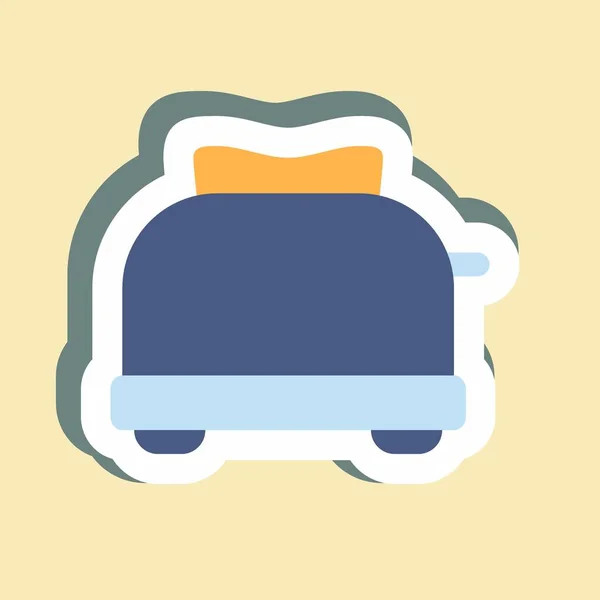 Sticker Toaster Απλή Απεικόνιση Επεξεργάσιμο Εγκεφαλικό Επεισόδιο Σχεδιασμός Διάνυσμα Πρότυπο — Διανυσματικό Αρχείο