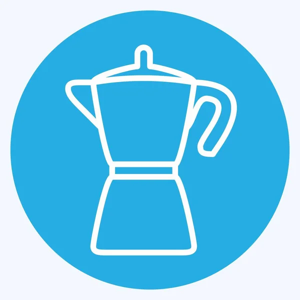Icône Filtre Café Style Yeux Bleus Illustration Simple Course Modifiable — Image vectorielle
