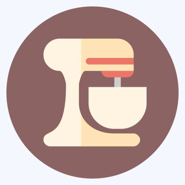 Simge Karıştırıcı - Düz Biçim - Basit illüstrasyon, Düzenlenebilir vuruş, Tasarım şablonu vektörü, Yazdırma, poster, reklam, duyurular, bilgi grafikleri vs..