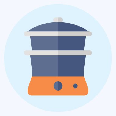 Simge Buharı - Düz Biçim - Basit illüstrasyon, Düzenlenebilir Felç, Tasarım şablonu vektörü, baskılar, posterler, reklamlar, duyurular, bilgi grafikleri vs..