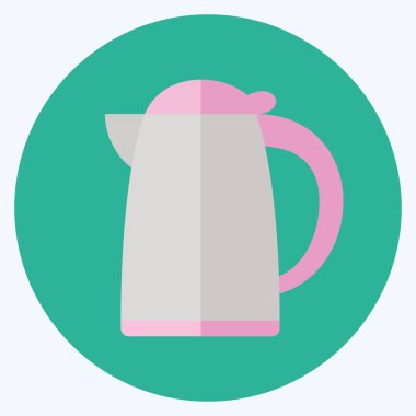 Simge Su Kaloriferi - Düz Biçim - Basit illüstrasyon, Düzenlenebilir vuruş, Tasarım şablonu vektörü, baskılar, posterler, reklamlar, duyurular, bilgi grafikleri vs..