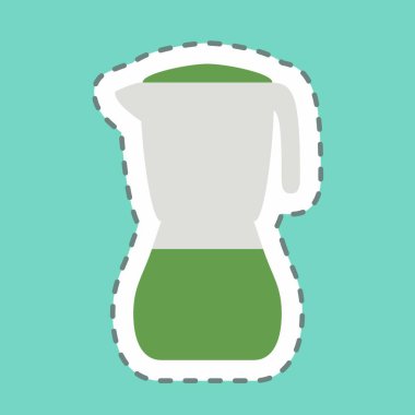 Etiket Blender - Satır Kesimi - Basit illüstrasyon, Düzenlenebilir vuruş, Tasarım şablonu vektörü, baskılar, posterler, reklamlar, duyurular, bilgi grafikleri vs..