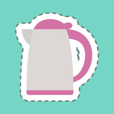 Çıkartma Su Kaloriferi - Satır Kesimi - Basit illüstrasyon, Düzenlenebilir felç, Tasarım şablonu vektörü, baskılar, posterler, reklamlar, duyurular, bilgi grafikleri vs..