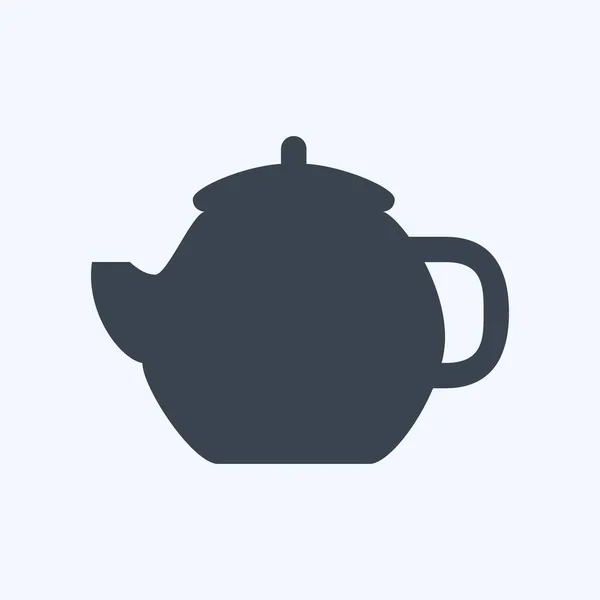 Simge Teapot Glyph Biçimi Basit Illüstrasyon Düzenlenebilir Vuruş Tasarım Şablonu — Stok Vektör