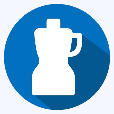 Simge Gıda İşlemcisi - Uzun Gölge Biçimi - Basit illüstrasyon, Düzenlenebilir vuruş, Tasarım şablonu vektörü, baskılar, posterler, reklamlar, duyurular, bilgi grafikleri vs..