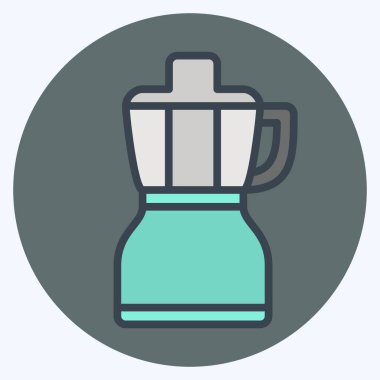 Simge Gıda İşlemcisi - Renk Eşleştirme Biçimi - Basit illüstrasyon, Düzenlenebilir vuruş, Tasarım şablonu vektörü, baskılar, posterler, reklamlar, duyurular, bilgi grafikleri, vs..