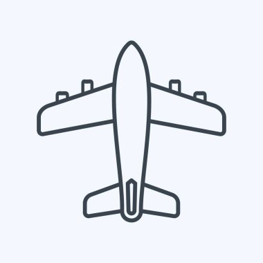 Simge Uçağı - Satır Biçimi - Basit illüstrasyon, Düzenlenebilir vuruş, Tasarım şablonu vektörü, baskılar, posterler, reklamlar, duyurular, bilgi grafikleri vs..