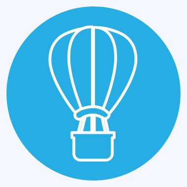 Simge Hava Balonu - Mavi Gözler Biçimi - Basit illüstrasyon, Düzenlenebilir vuruş, Tasarım şablonu vektörü, baskılar, posterler, reklamlar, duyurular, bilgi grafikleri vs..