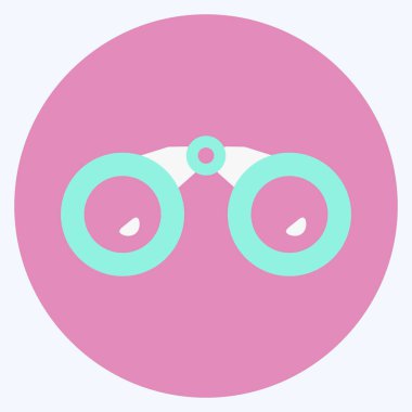 Simge Dürbünleri - Düz Biçim - Basit illüstrasyon, Düzenlenebilir vuruş, Tasarım şablonu vektörü, baskılar, posterler, reklamlar, duyurular, bilgi grafikleri vs..