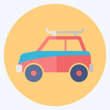 Simge Arabası - Düz Biçim - Basit illüstrasyon, Düzenlenebilir felç, Tasarım şablonu vektörü, baskılar, posterler, reklamlar, duyurular, bilgi grafikleri, vs..