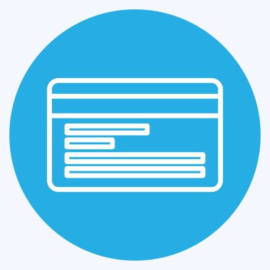 Simge Kredi Kartı - Mavi Gözler Biçimi - Basit illüstrasyon, Düzenlenebilir vuruş, Tasarım şablonu vektörü, baskılar, posterler, reklamlar, duyurular, bilgi grafikleri vs..