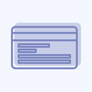 Simge Kredi Kartı - İki Ton Biçimi - Basit illüstrasyon, Düzenlenebilir vuruş, Tasarım şablonu vektörü, baskılar, posterler, reklamlar, duyurular, bilgi grafikleri, vs..