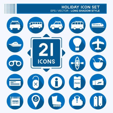 Simge Ayarlama Tatili - Uzun Gölge Biçimi - Basit illüstrasyon, Düzenlenebilir vuruş, Tasarım şablonu vektörü, baskılar, posterler, reklamlar, duyurular, bilgi grafikleri, vs..