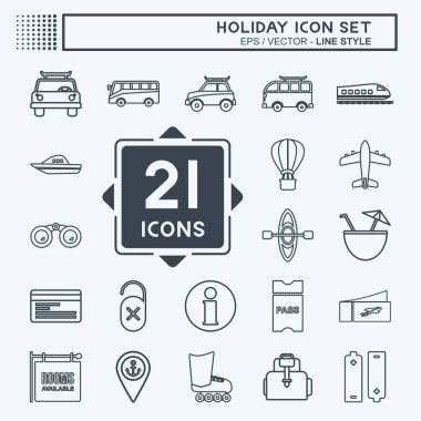 Simge Ayarlama Tatili - Satır Biçimi - Basit illüstrasyon, Düzenlenebilir vuruş, Tasarım şablonu vektörü, baskılar, posterler, reklamlar, duyurular, bilgi grafikleri vs..